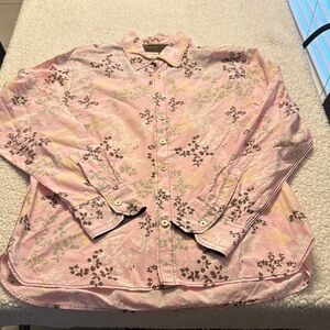 Floral Pink Casual Button Down Shirt